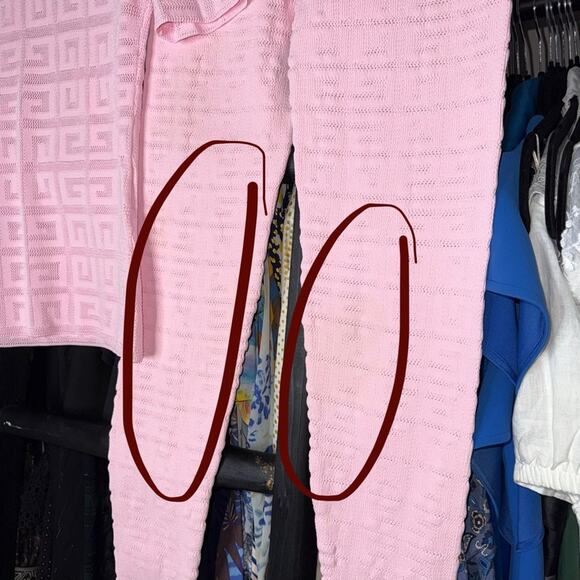 Givenchy XS 4G Monogram Lace Knit Top Legging Set in Light Pink - Picture 14 of 15